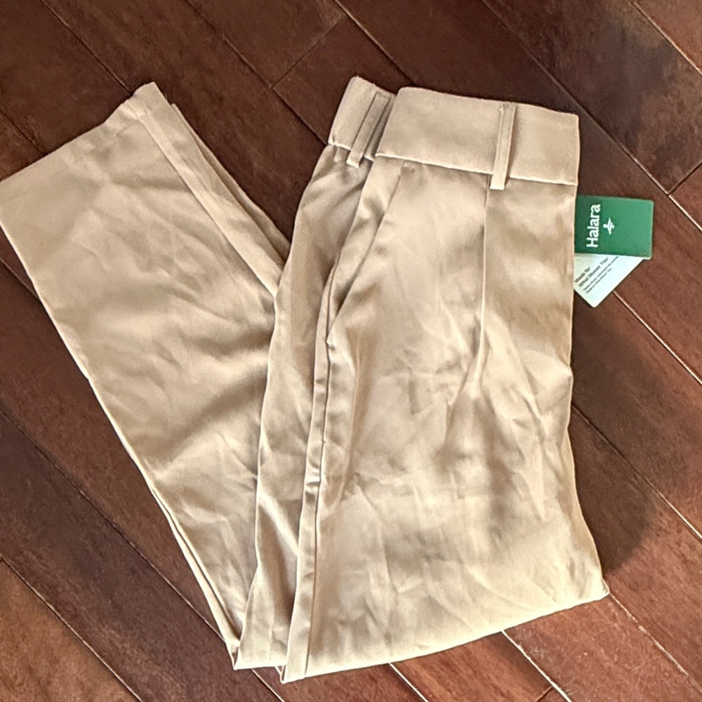 HALARA Khaki/Tan Wide-Leg High-Waist Pants